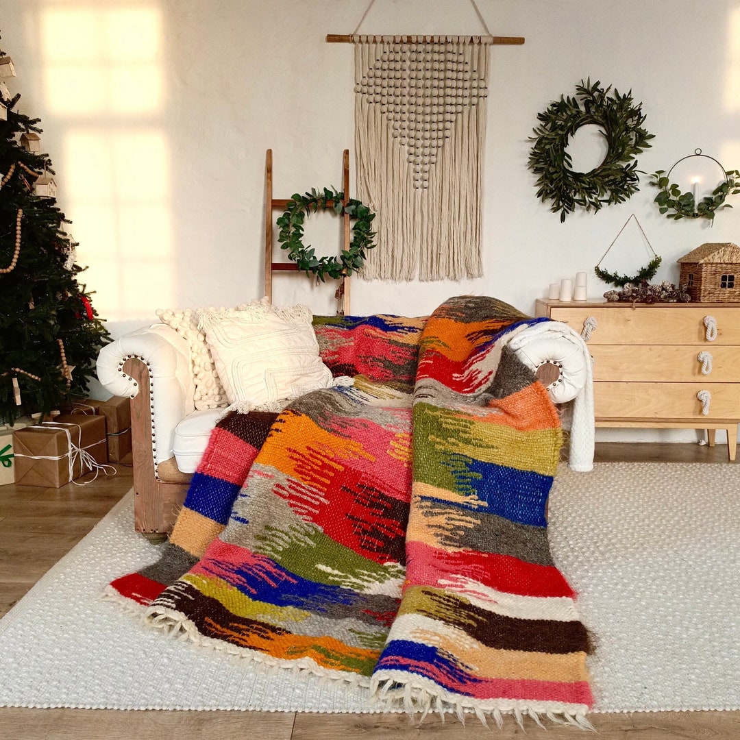 Wool Blanket California King Natural Sheep Wool Throw Etsy