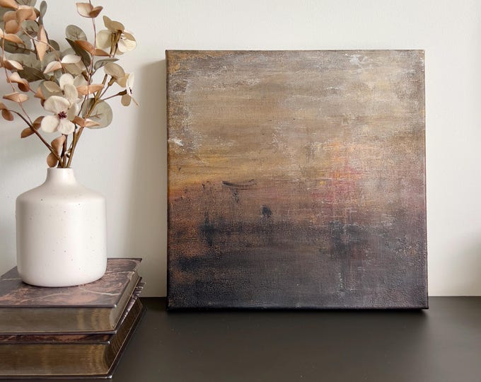 Modern Japandi Wall Art in Earthy Tones, Minimalist Wabi-Sabi Canvas, Textured Neutral Brown Beige Painting, Hand-Painted Contemporary Art