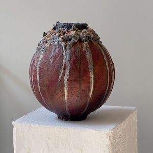 Arte povera inspired paper clay form