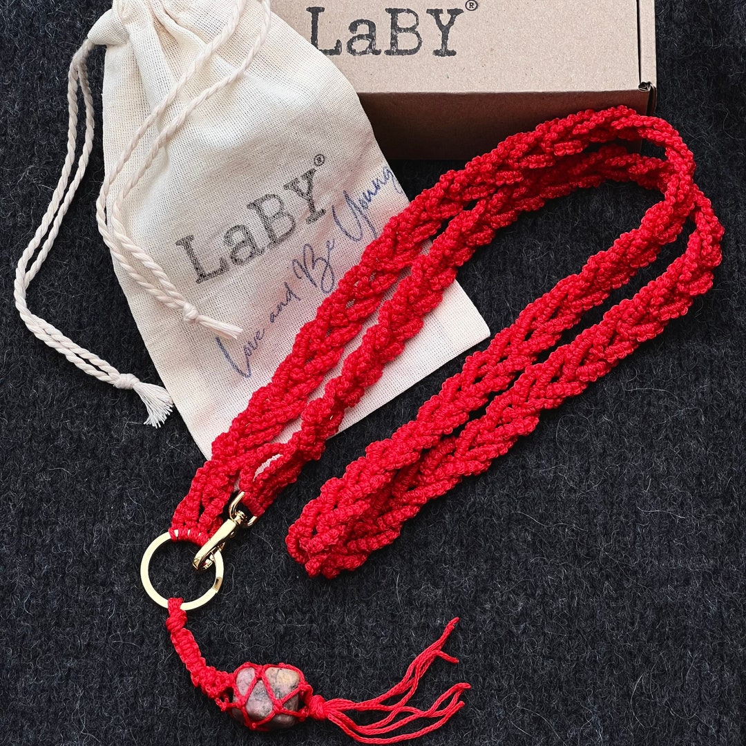 Lanyard Necklace Keychain Lanyard Keyring Macrame Lanyard Etsy