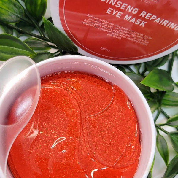 Soothing under eye jelly masks / Hyaluronic acid / Red Ginseng/ 24K gold / Caviar / Seaweed/ collagen black circles sleep spa