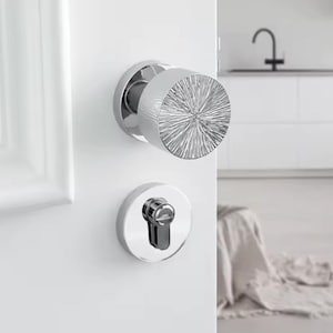 Silver Chrome Mortise Door Knob Set: MCM Interior Hardware