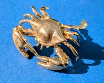 Brass Crab Cabinet Handle: Seaside Decor, Cancer Zodiac