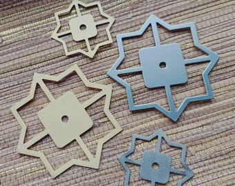 Rückplatte mit Stern für Schubladengriffe: Geometrische Gold- oder Silber-Schrankbeschläge