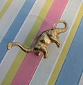 Brass Diplodocus Drawer Handle: Dinosaur Cabinet Pull, Gold Furniture Hardware
