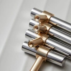 Silver & Gold Cabinet Bar Pull: Modern Kitchen Hardware