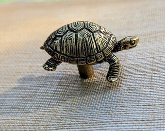 Messing tortoise ladeknop: goud of brons kastgreep