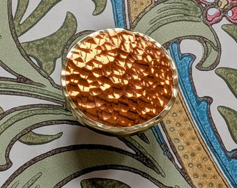 Hammered Copper & Brass Drawer Handle: Textured Metal Cabinet Pull