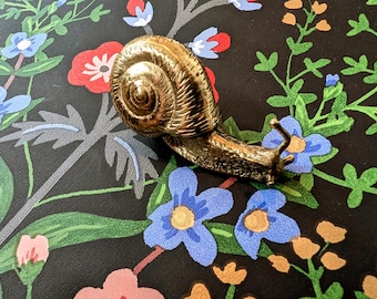 Brass Garden Snail Cabinet Pull: Quirky Furniture Hardware