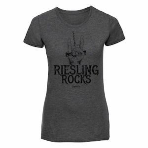 Vinojunkie™ T-Shirt "Riesling Rocks" Ladies S-XXL - Weinliebe & Wein Lifestyle Pfalz Rheinhessen Hessen Apfelwein Geschenk für Freundin