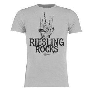 Vinojunkie™ T-Shirt "Riesling Rocks" Uomo S-3XL - Weinliebe & Wein Lifestyle Pfalz Rheinhessen Mosel Franken Rheingau Regalo da Uomo