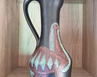 EXTREMELY RARE 1960s Marianne Starck Jug for Michael Andersen – Tribal Series, Danish Vintage Pottery