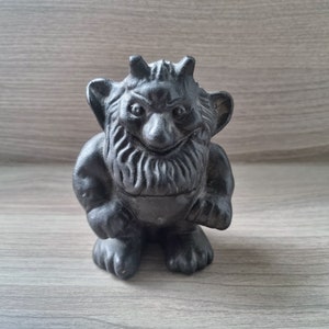 Rare coloured Michael Andersen ceramic Krølle Bølle father figurine. Danish design made in the 1970s: A whimsical charm from the past