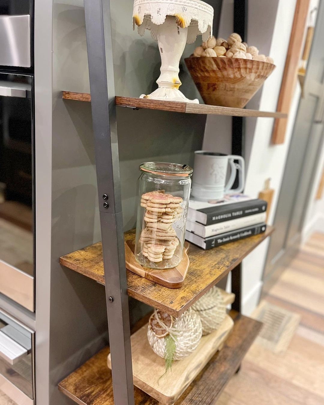 4/5 Tier Industrial Style Ladder Shelf Unit Wall Rack Storage Etsy UK