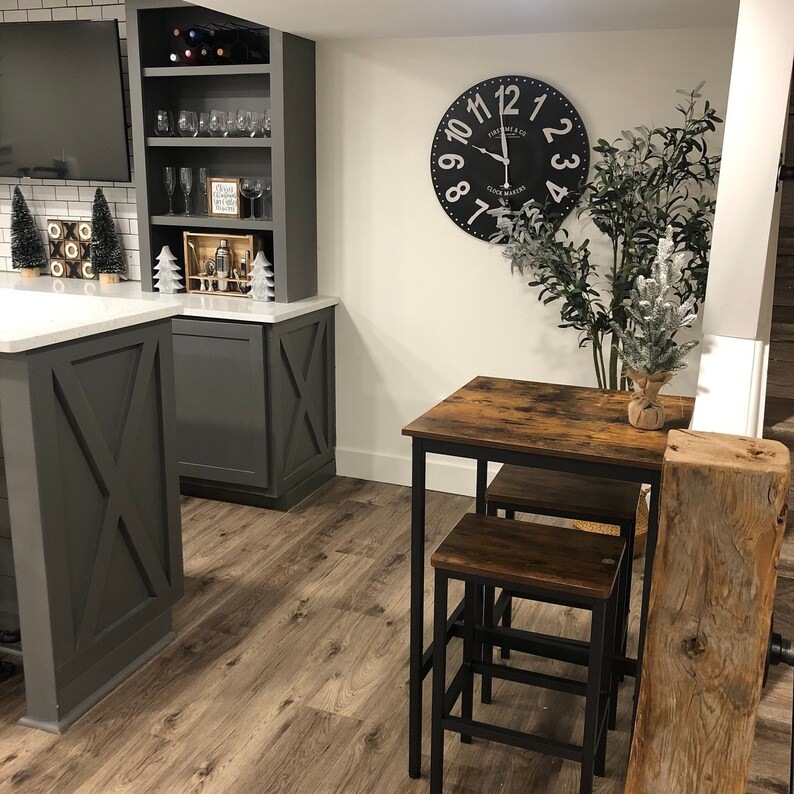 Industrial Style Square Tall Bar Table Pup Dining Table Etsy UK