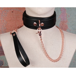 BDSM Collar Leather Choker with Chain Leash Necklace for Women Men | Emo  Gothic Clothing | Sexy Adult Locking Sex Toys