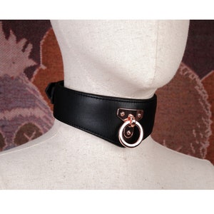 Vegan leather leather collar for people/men and women leather choker O ring/petplay collar kitten/slave collar sub/submission collar-Mature