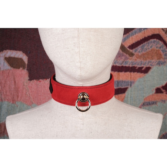 Red suede choker deals