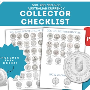 Australian Coin Collection Checklist | Commemorative Coin Guide | Coin Noodling Guide | Aus Currency | Coin Collecting | 50c 20c 10c 5c