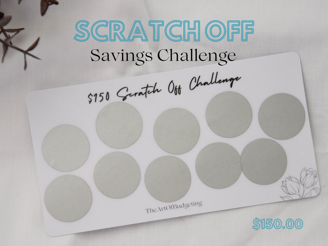 150 Dollar Scratch off Savings Challenge Scratch and Save Etsy Australia