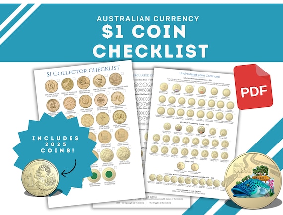 Australian One Dollar Coin Checklist: Commemorative Coin Collection (Digital Download)