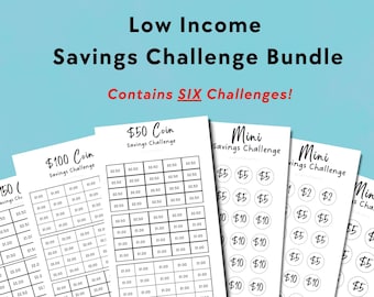 Low Income Savings Challenge Bundle | Instant Download | Mini Savings Challenge | Coin Savings