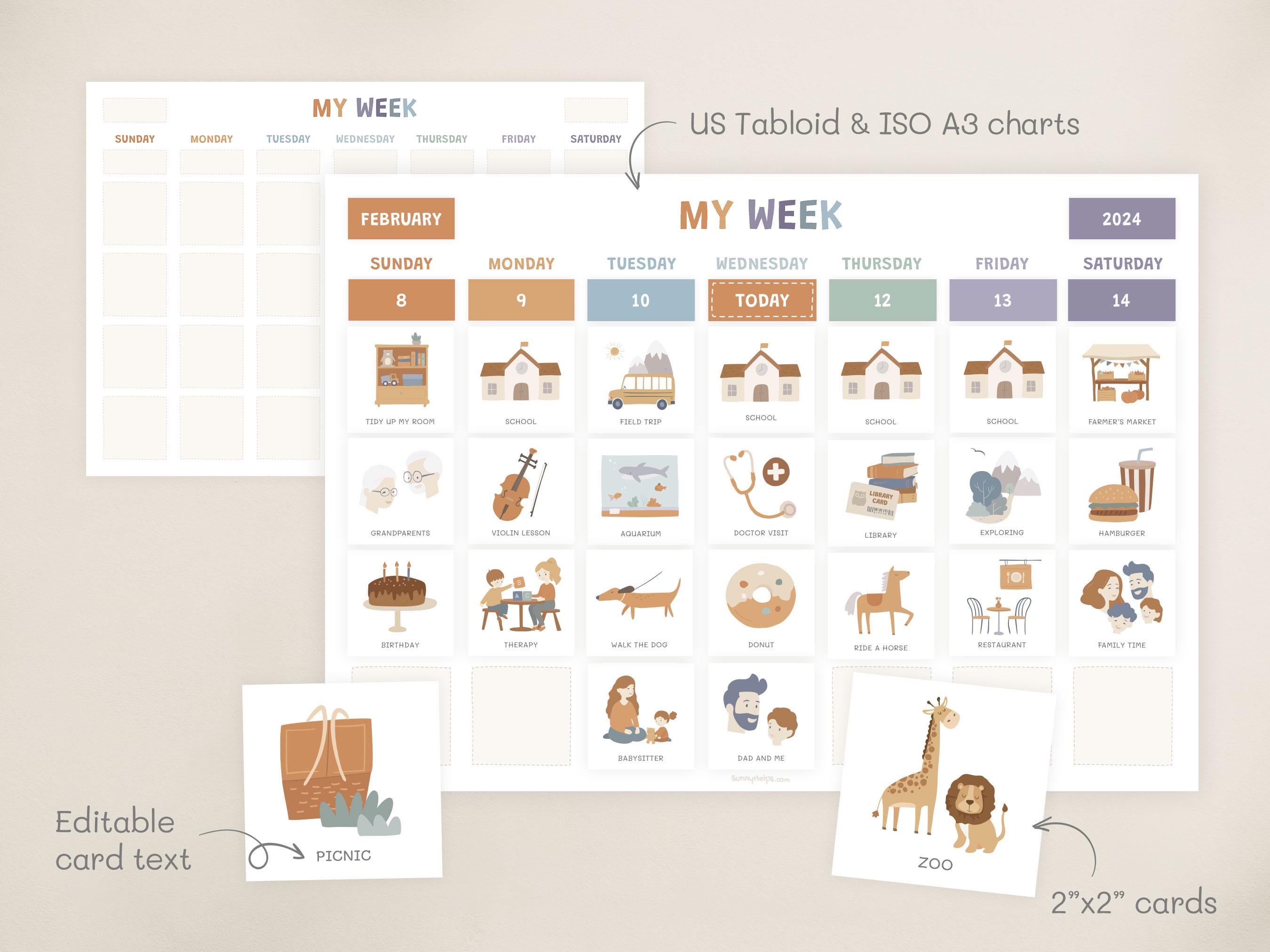 Visual Weekly Planner for Kids, Homeschool Routine Cards (printable) - Etsy