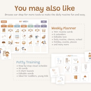 Visual Schedule Routine Cards, Montessori Toddler Planner (Printable) image 7