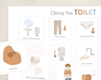 Toilet Training Chart and Cards | Bathroom Routine | Potty Training Toddlers