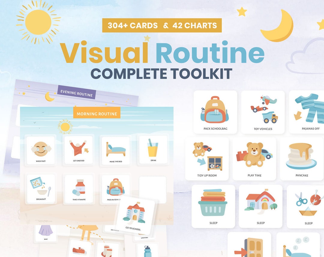 Visual Support Toolkit, Daily Routine Charts and Cards, Editable ...