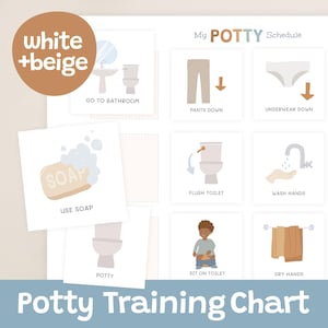 Tabel zindelijkheidstraining en kaarten zindelijkheidstraining voor kinderen Afdrukbare stap voor stap badkamerroutine Visueel schema toiletgang Montessori afdrukken