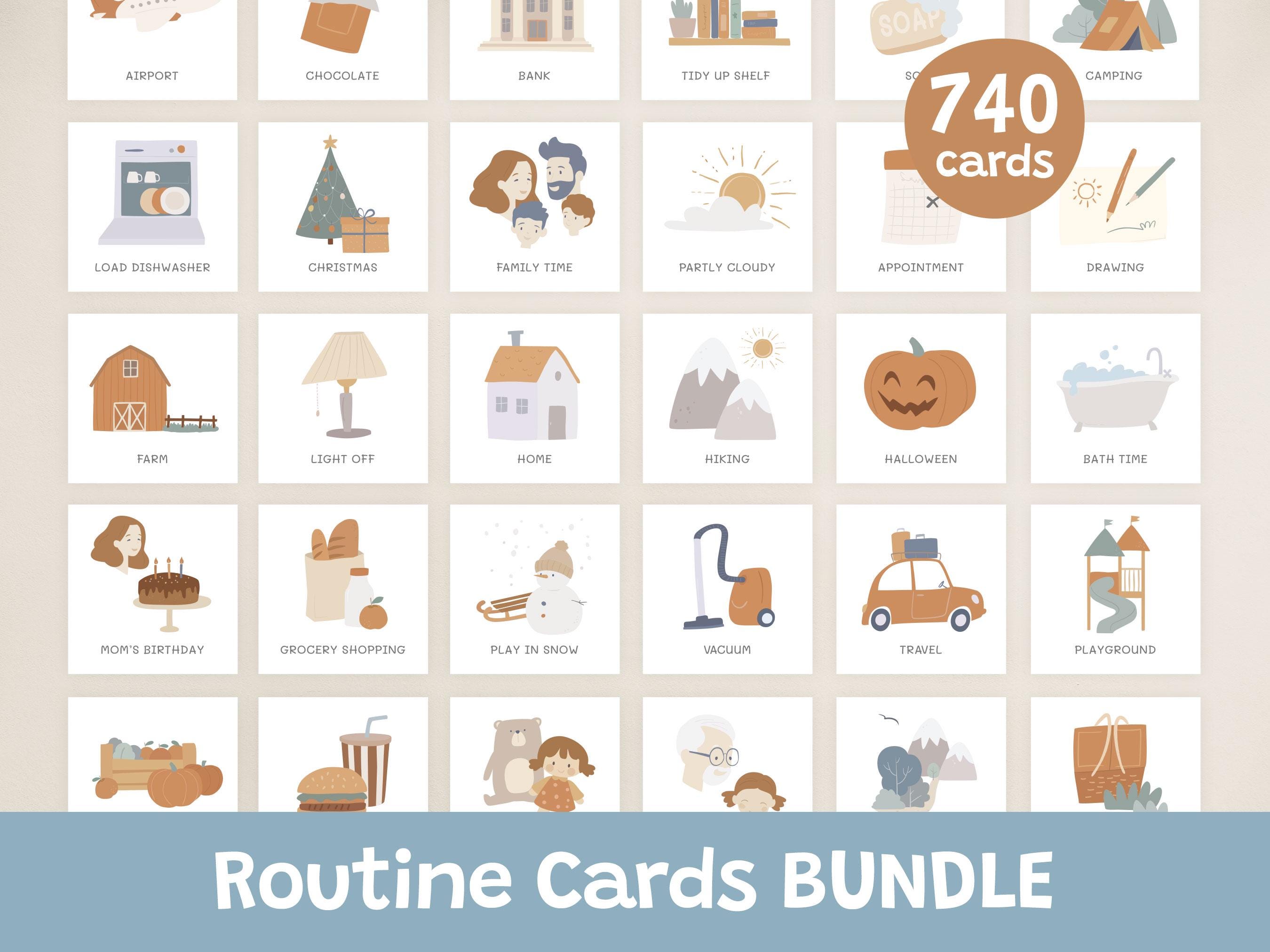 Send Routine Cards Daily Routine Cards, Visual Schedule for Toddlers, 740+ Cards ...