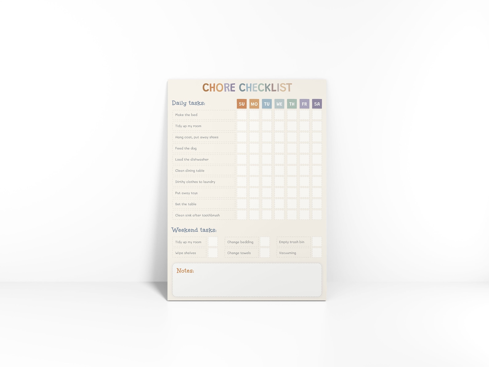 Chore Checklist for Kids Printable / Visual Chore Chart / Editable ...