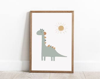Dinosaur Nursery Print, Boho Dino Kids Room Decor (Printable)