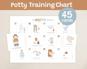 Potty Training Chart & Cards, Visual Schedule, Montessori Life Skills (Digital Download)