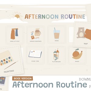 Nachmittagsroutienkarten und -karten, bearbeitbarer visueller Stundenplan, druckbarer Stundenplan, täglicher Rhythmus Kleinkind, Vorschule, Montessori, Hausschule