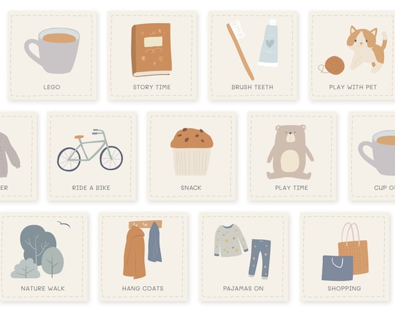 Visual Schedule Routine Cards, Montessori Toddler Planner (Printable)