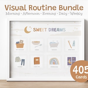 Cartes de la routine quotidienne Programme visuel Tableau des routines des tout-petits pour les enfants Tableau des tâches ménagères Liste de contrôle du rythme quotidien Agenda Montessori pour l'école à la maison