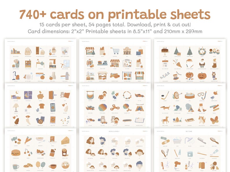 Wide variety of daily routine cards for inside and outside activities, places, events and more