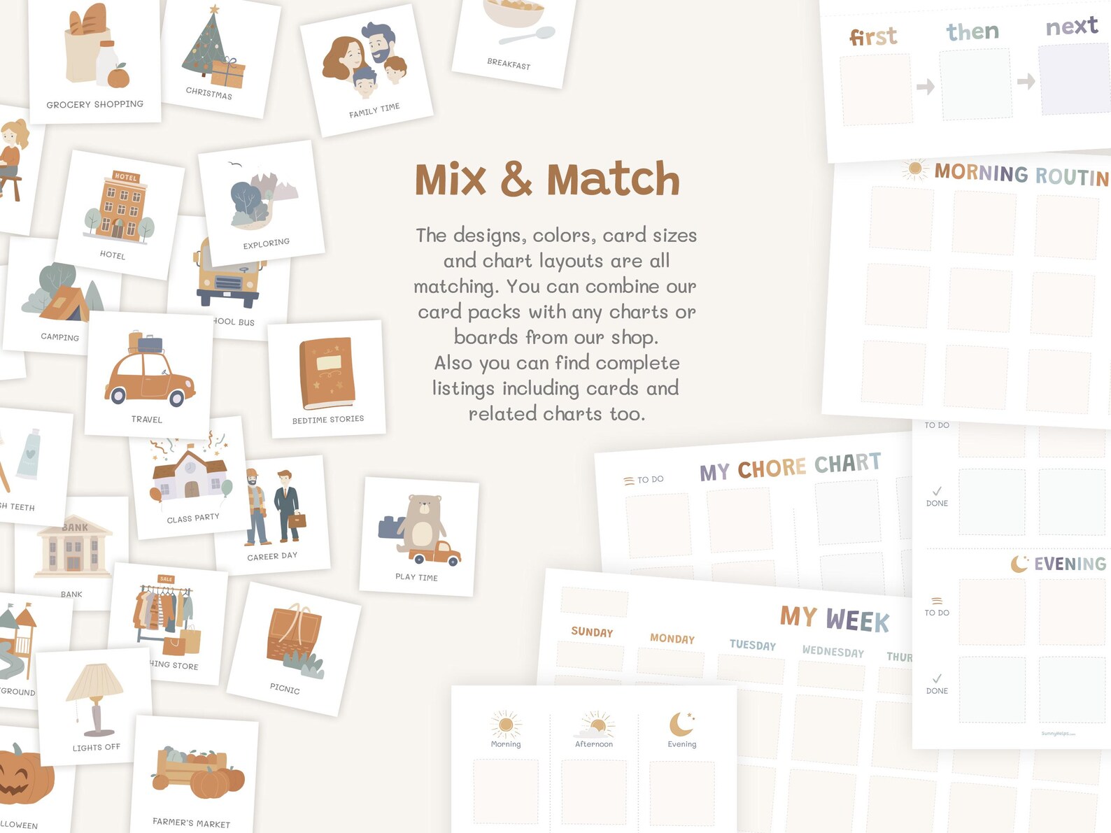 Visual Routine Chart Pack: Morning, Afternoon, Evening (printable) - Etsy