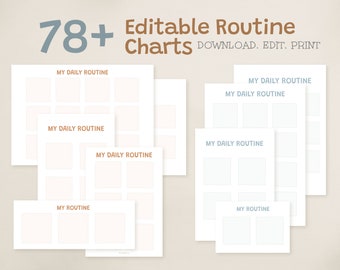 Visual Routine Chart, Editable Schedule Templates for Kids (Printable)