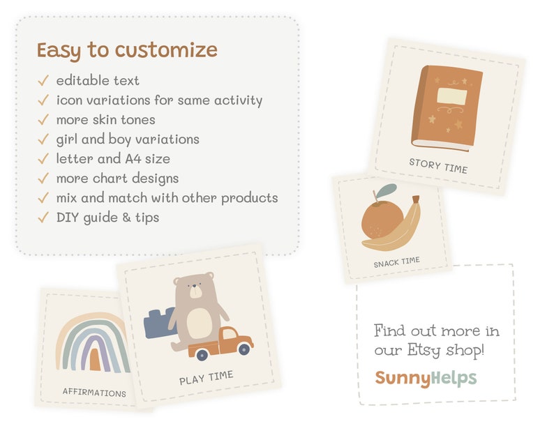 Visual Schedule Routine Cards, Montessori Toddler Planner (printable ...