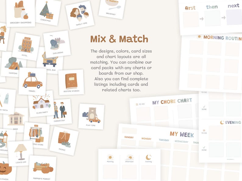 Visual Schedule Routine Cards, Montessori Toddler Planner (printable ...