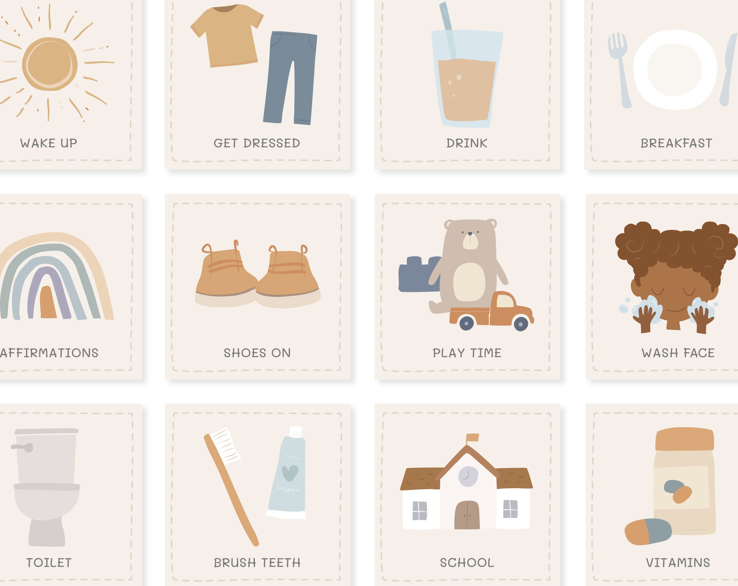 Editable Morning Routine Charts and Cards / Visual Schedule Printable ...