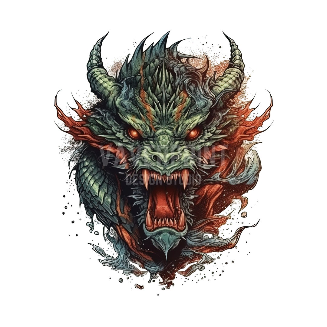 Angry Dragon PNG Design Instant Download Sublimation PNG - Etsy