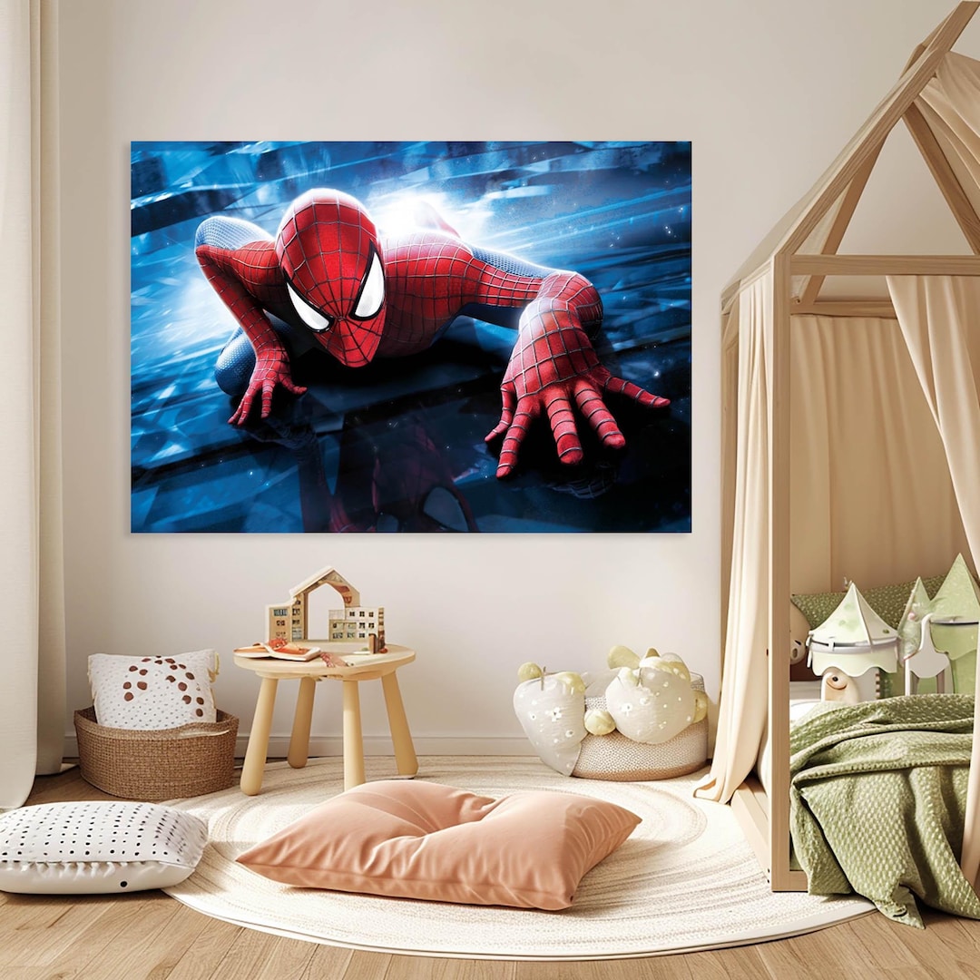Spiderman Canvas, Spider Man Wall Art, Spiderman Poster, Superhero Wall Art, Custom Canvas ...