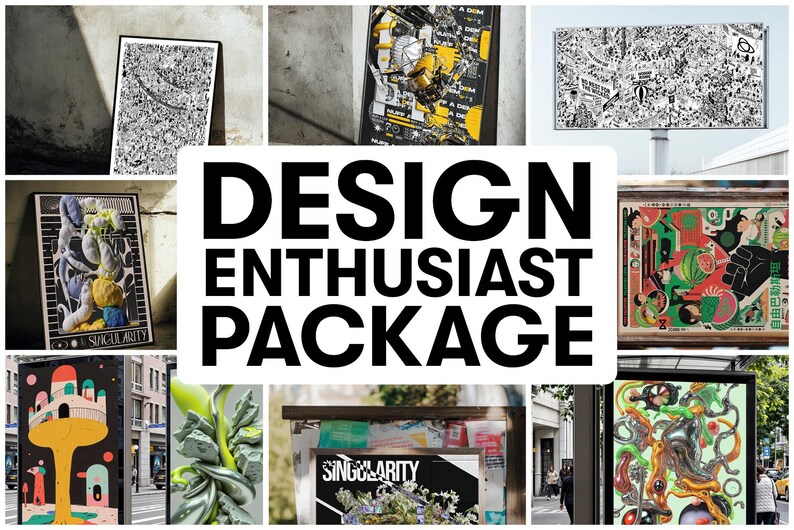 Designer Enthusiast Package - Everything I’ve ever released: Mockups, Textures, Vectors, PSDs, 3D Assets, Fonts, C4D Materials image 20