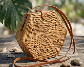 Hexagon Rattan Bag