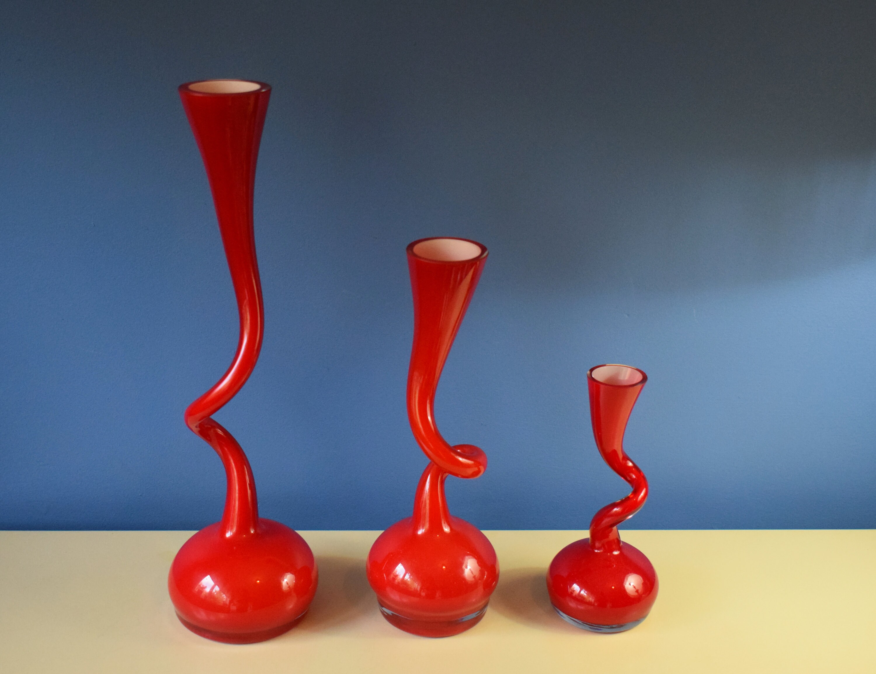 Stunning Trio of Red Normann Copenhagen Swing Vases. 41 30 Etsy UK