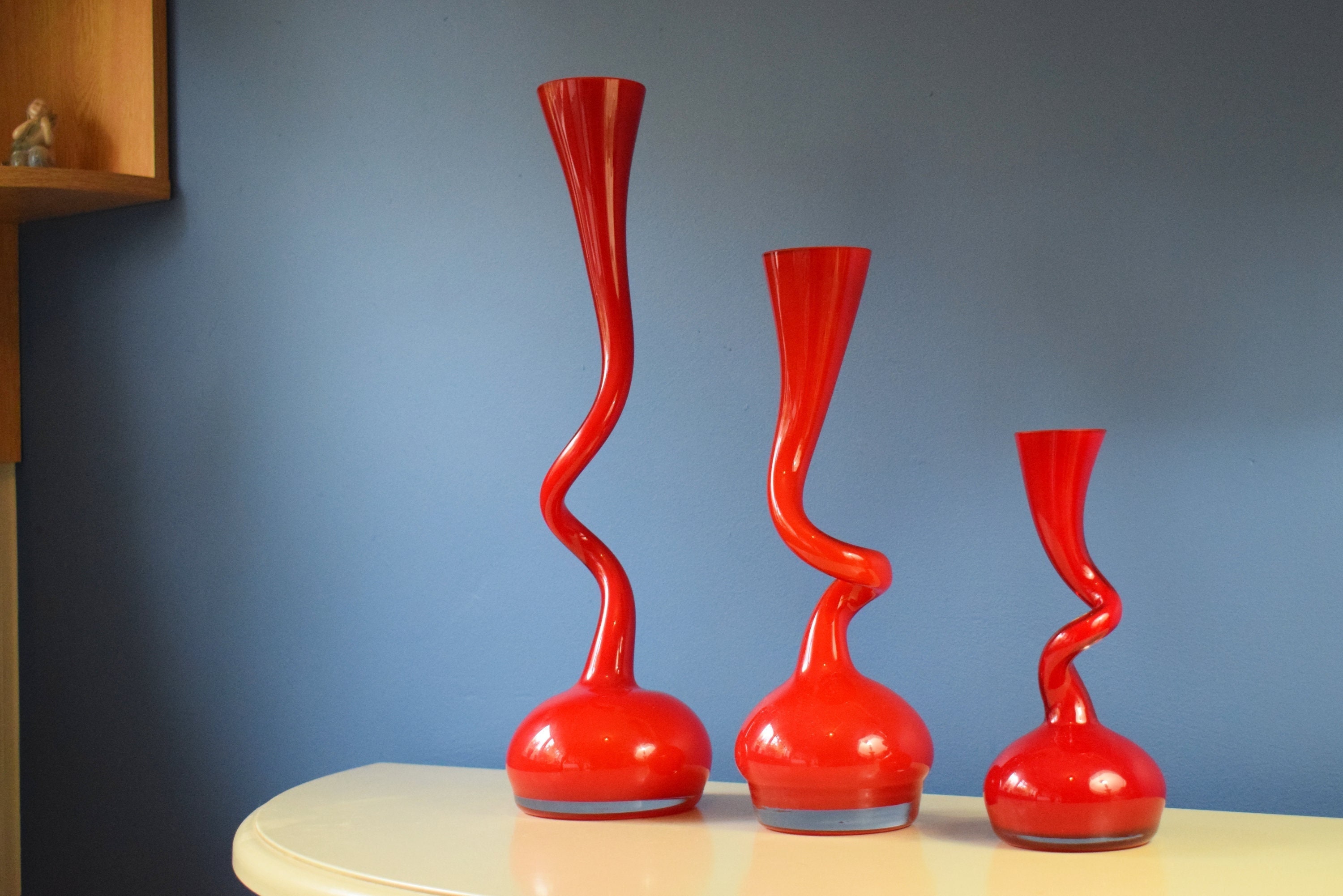 Stunning Trio of Red Normann Copenhagen Swing Vases. 41 30 Etsy UK